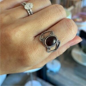 🆕 Sterling Silver Garnet Ring